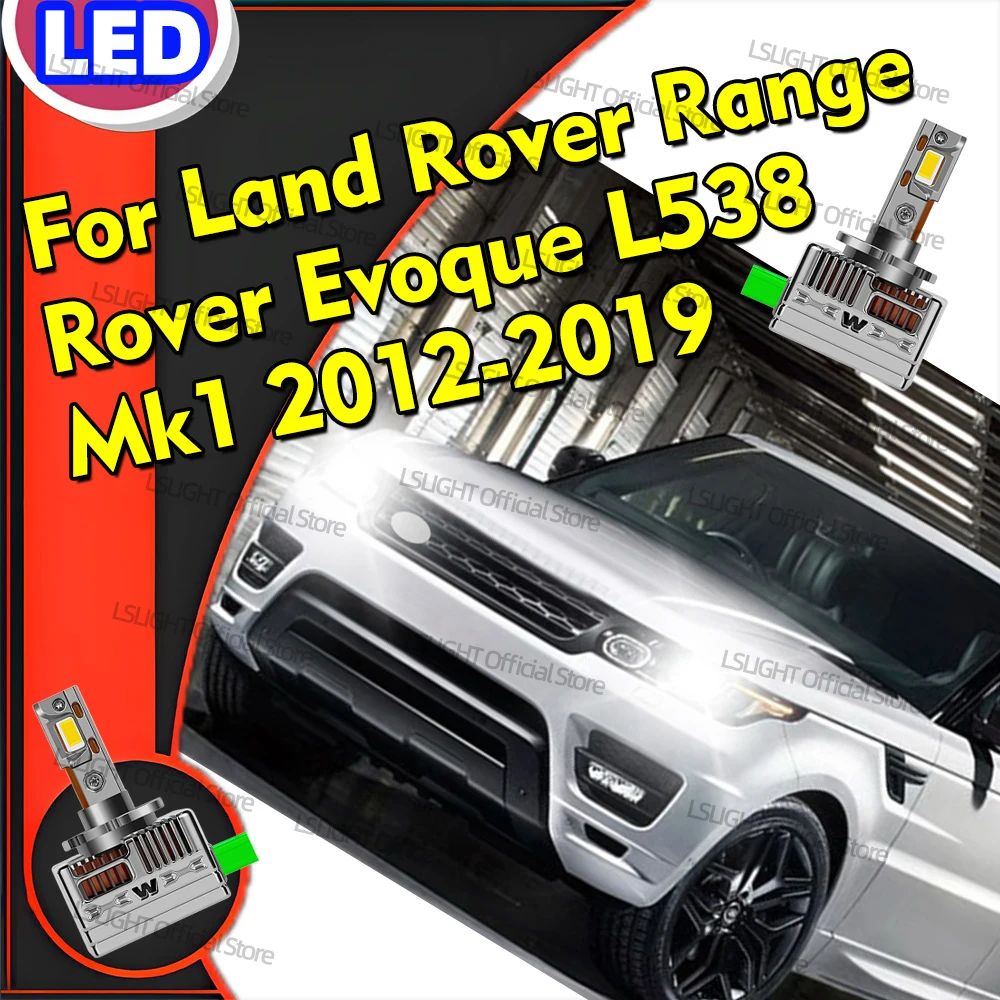 2x Copper Tubes LED Headlight D3S D3R HID to LED 30000LM CSP 3570 For Land Rover Range Rover Evoque L538 Mk1 2012-2019 2018 2017