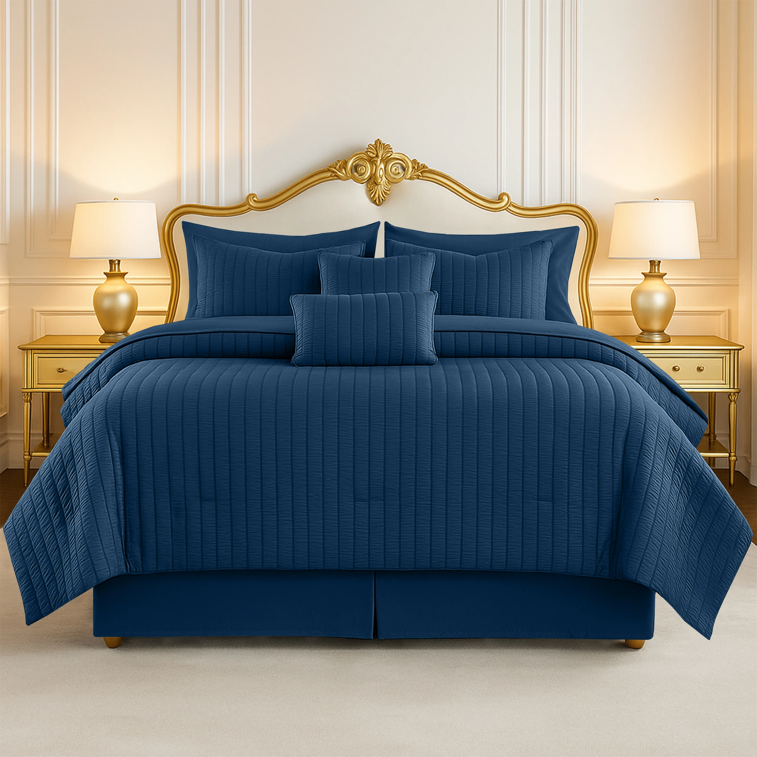 Lux Décor 10-piece Comforter Set – Seersucker Lightweight Bedding with