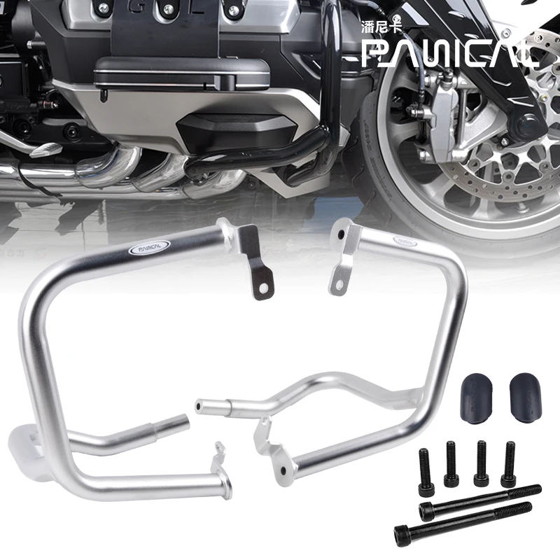 Panical Engine Frame Protector Bumper Guard Anti-collision Bar For Honda Goldwing GL1800 F6B 2018-2024 Stainless Steel Black