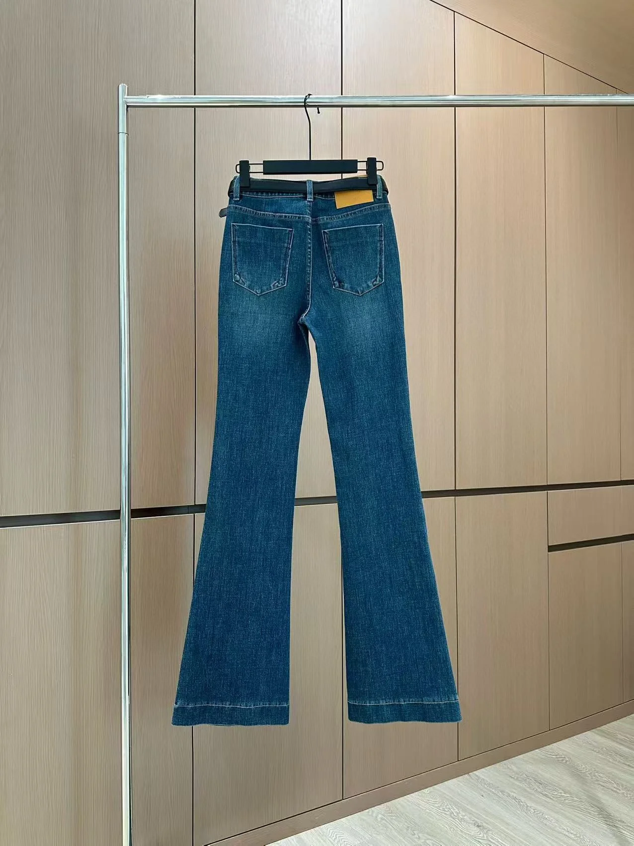 

2025 New jeans pants trousers Slightly flared cotton waistband solid Versatile Slimming Figure-hugging winter autumn