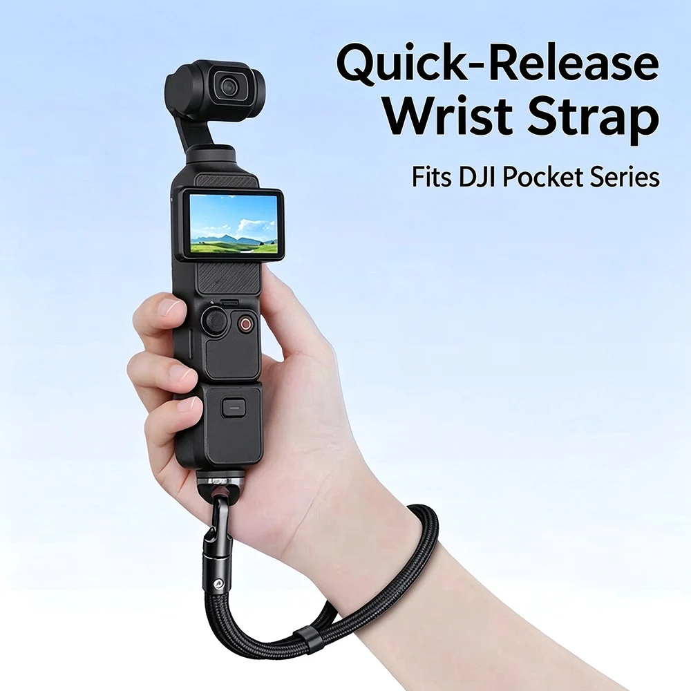 Universal 1/4 Screw Camera Wrist Strap Anti Drop Hand Lanyard Black Orange Belt For DJI Pocket 4P 4 3 Sports Camera Accessories