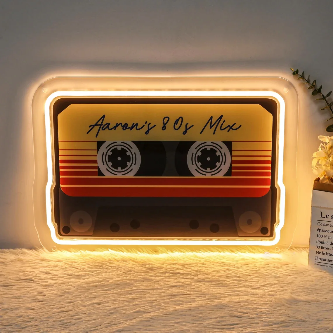 Cassette Tapes Neon Sign Personalized Mixtapes Decor Retro Bar Club Shop Wall Decor Birthday Gift for Friends Music Lover Gifts