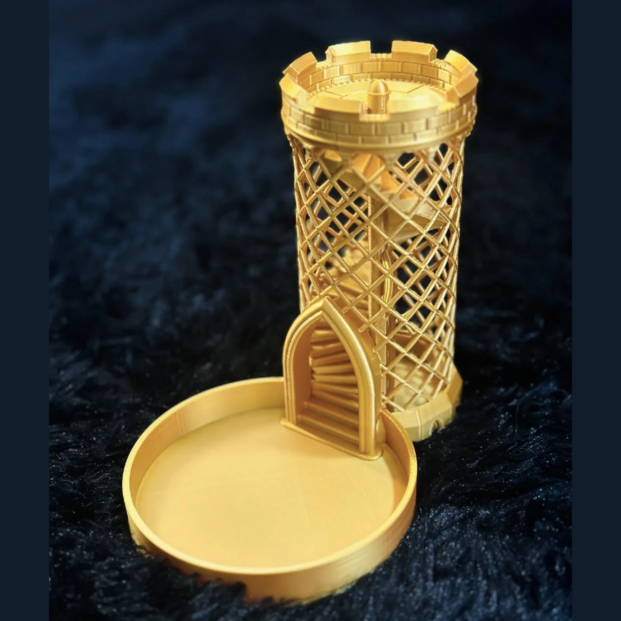 

Dice Tower Golden PLA 3D Печатная dnd кубическая башня rpg Аксессуары Dice Tower Roller Dungeons and Dragons Аксессуары dnd Castle