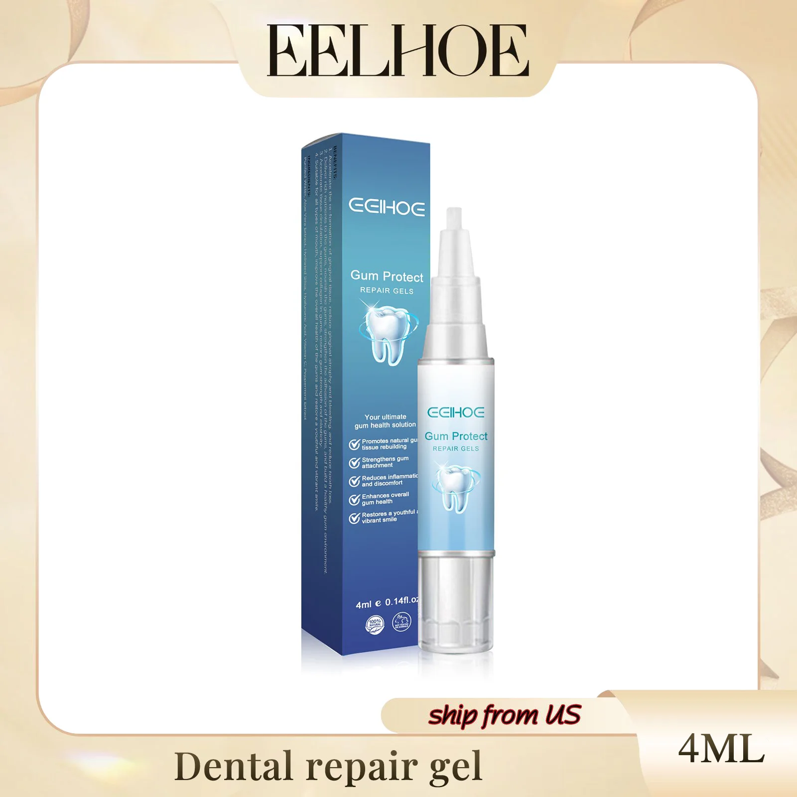 Eelhoe Dental Repair Gel Repair swollen gums Deep cleaning teeth stains coffee stains tea stains tartar Oral care gel