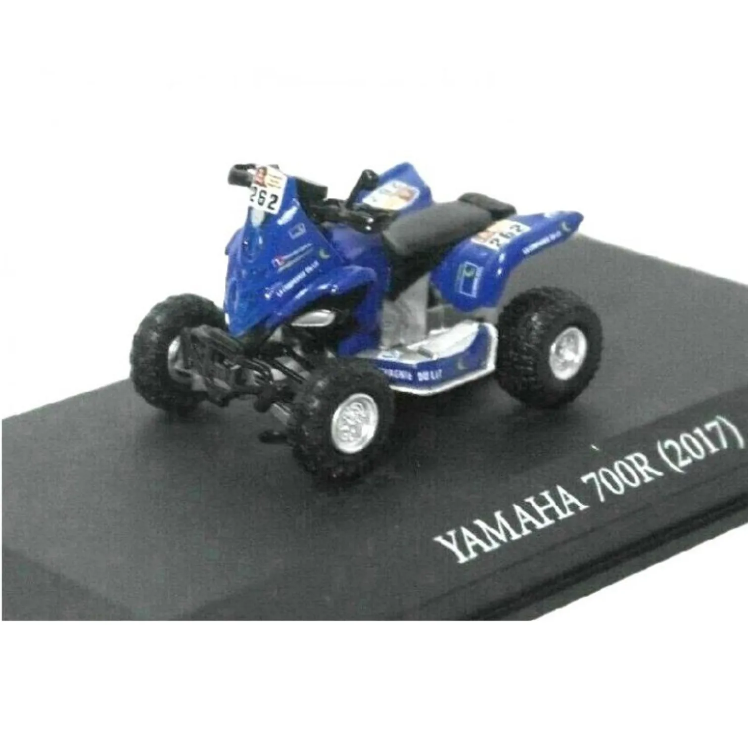 Salvat, 700 R Moto de compétition tout-terrain spécialisée dans le rallye, Rallye du Dakar 2017, échelle 1:43, miniature en métal moulé sous pression, collection Dakar, sans emballage, emballage original sous blister, base d'identification sérigraphiée avec modèle et année