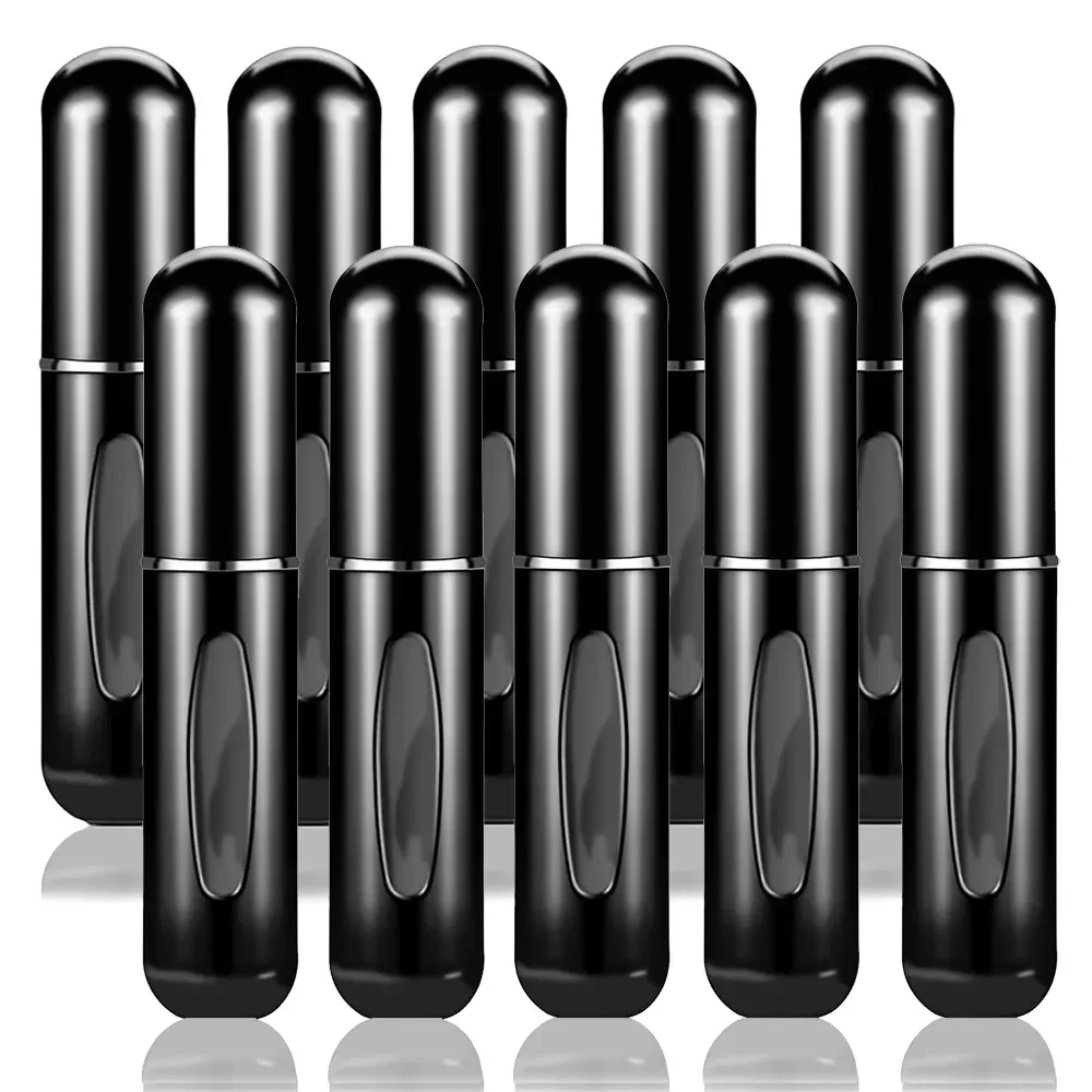 Mini atomiseur de parfum de 5ml, récipient liquide Portable pour cosmétiques de voyage, vaporisateur en aluminium vide et rechargeable, 10 pièces