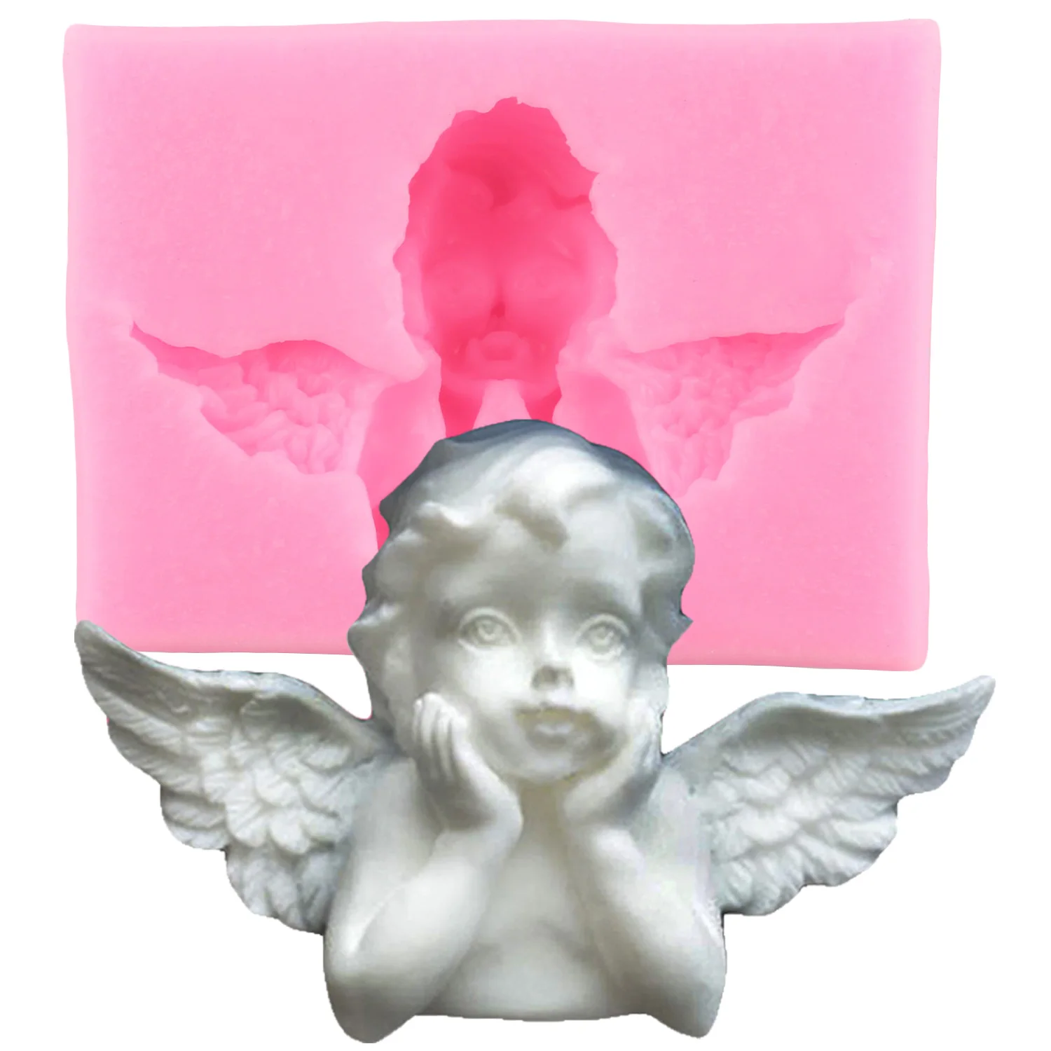 Cupid Little Angel Silicone Molds Fondant Cake Decorating Tools Cake Border Molds Chocolate Candy Dessert Kitchen Baking Moulds