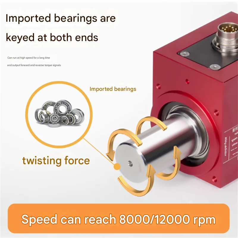 50/100/ 150200 /300N.M Rs485 Dynamic Torque Sensor 12000 Rpm/Second Measuring Instrument Rotary Torque Inner Hole Measurement Speed Turret Sensor Weighing Sensor