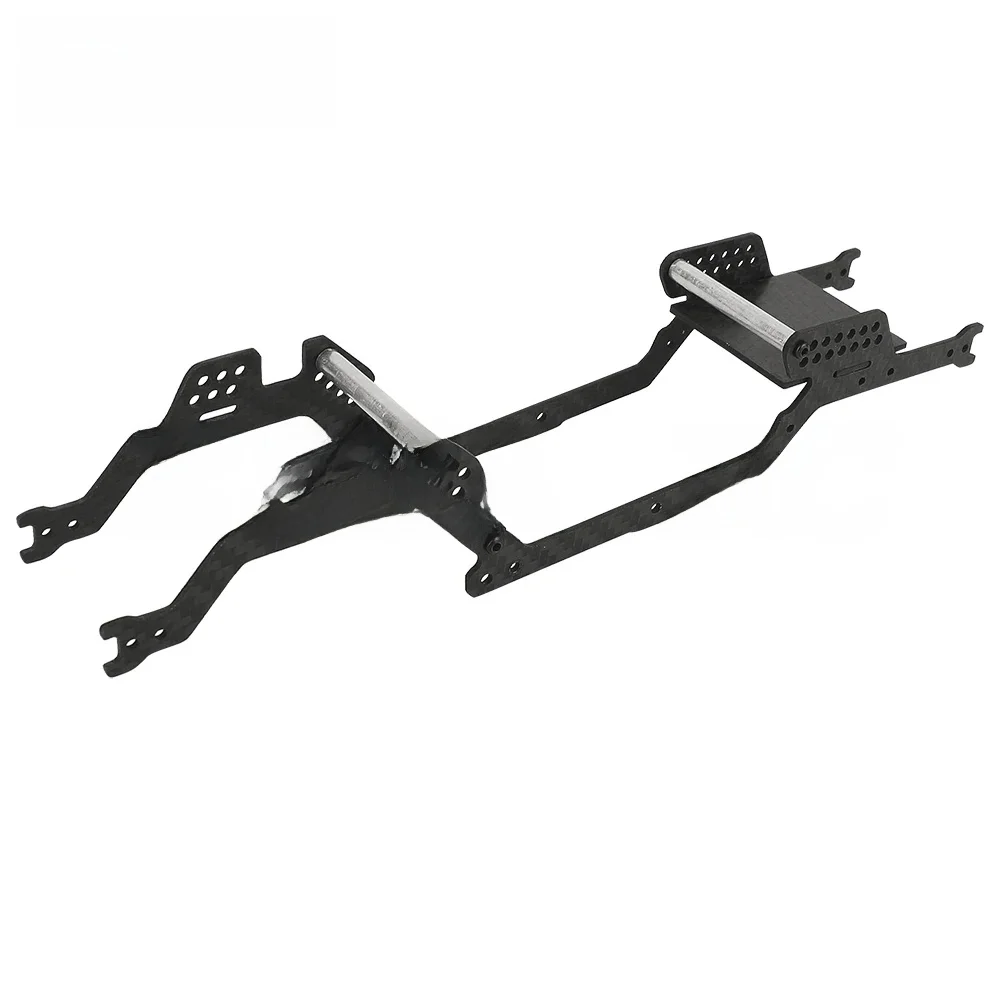 Zestaw podwozia z włókna węglowego z ramą i mosiężną płytką ochronną podwozia do modelu RC 1/18 TRX4M Bronco LCG - część do tuningu — zdjęcie 2
