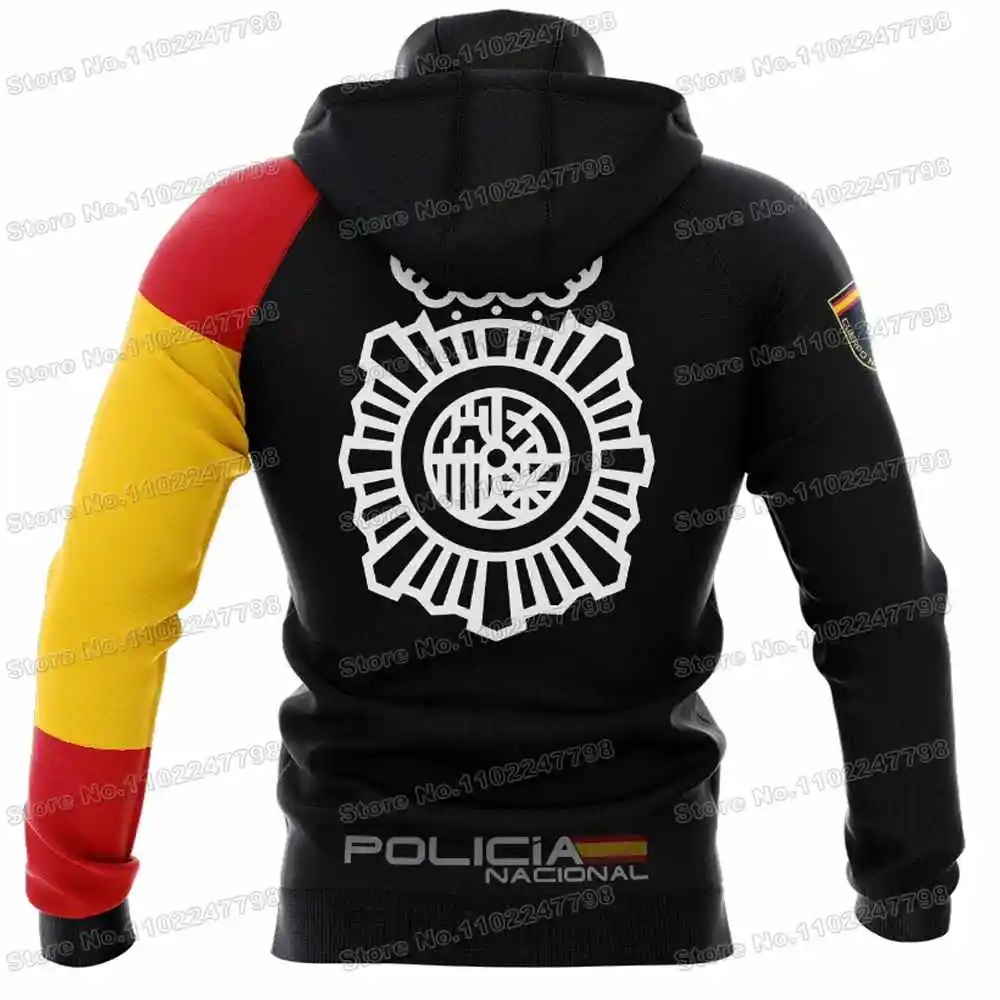 Popular Spain National Police Hoodie Men Spanish Police Casual Sweatshirt Men Tracksuit Streetwear Winter Casual Pullover Jacket