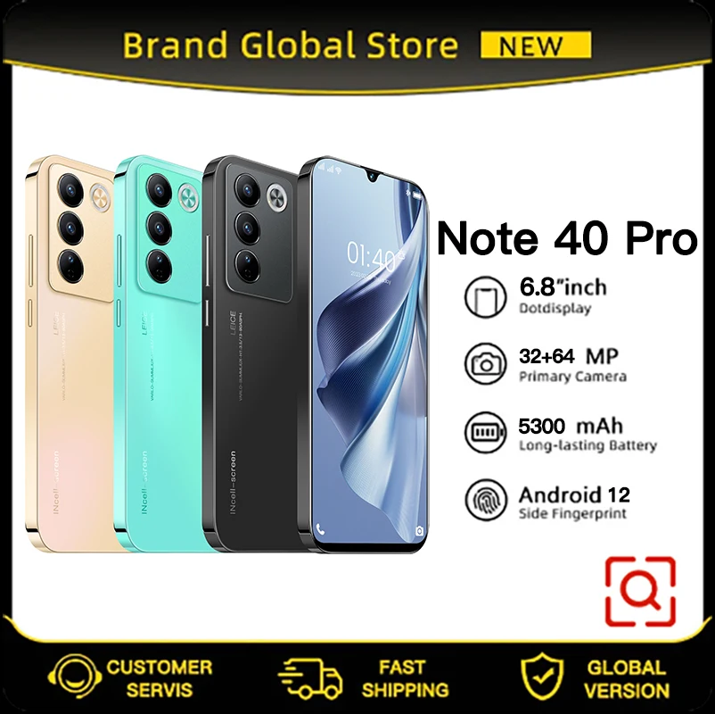 telemoveis 32 mais 64mp 5300mah android 12 unlocked note 40 pro smartphone 5g 68 hd 16 gb mais 1tb dual sim novo 2024 01