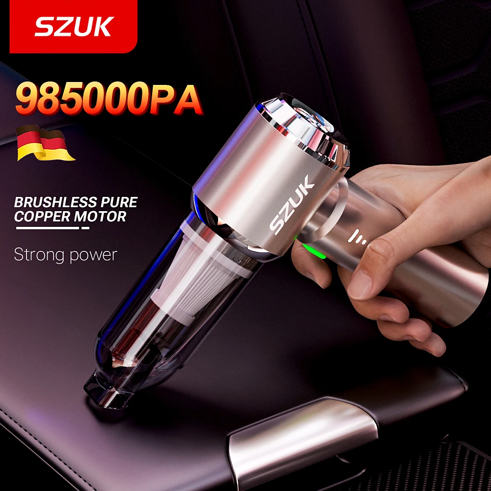 SZUK 미니 자동차 진공 청소기 985000Pa 강력한 흡입 청소 기계 용 무선 핸드 헬드 휴대용 차량용 미니청소기 차량용청소기 차량청소기 소형청소기 휴대용청소기 자동차청소기