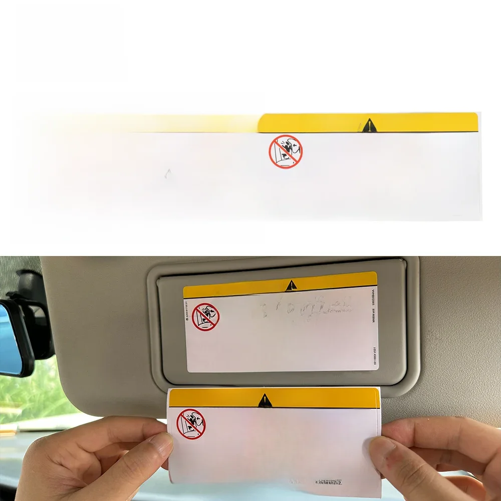 Für Auto Sonnenblende Make-up Spiegel Aufkleber Airbag Aufkleber Sicherheits warn aufkleber Warn