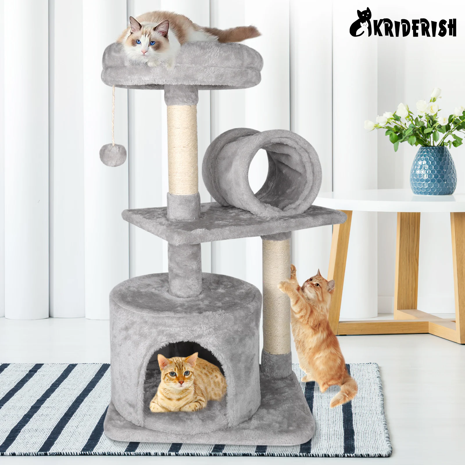 Cat Tree Multi-Level Tower Condo Scratching Post Kitten Toy Cozy Condo Climb Furniture Climbing Tower Activity Centre for Cats