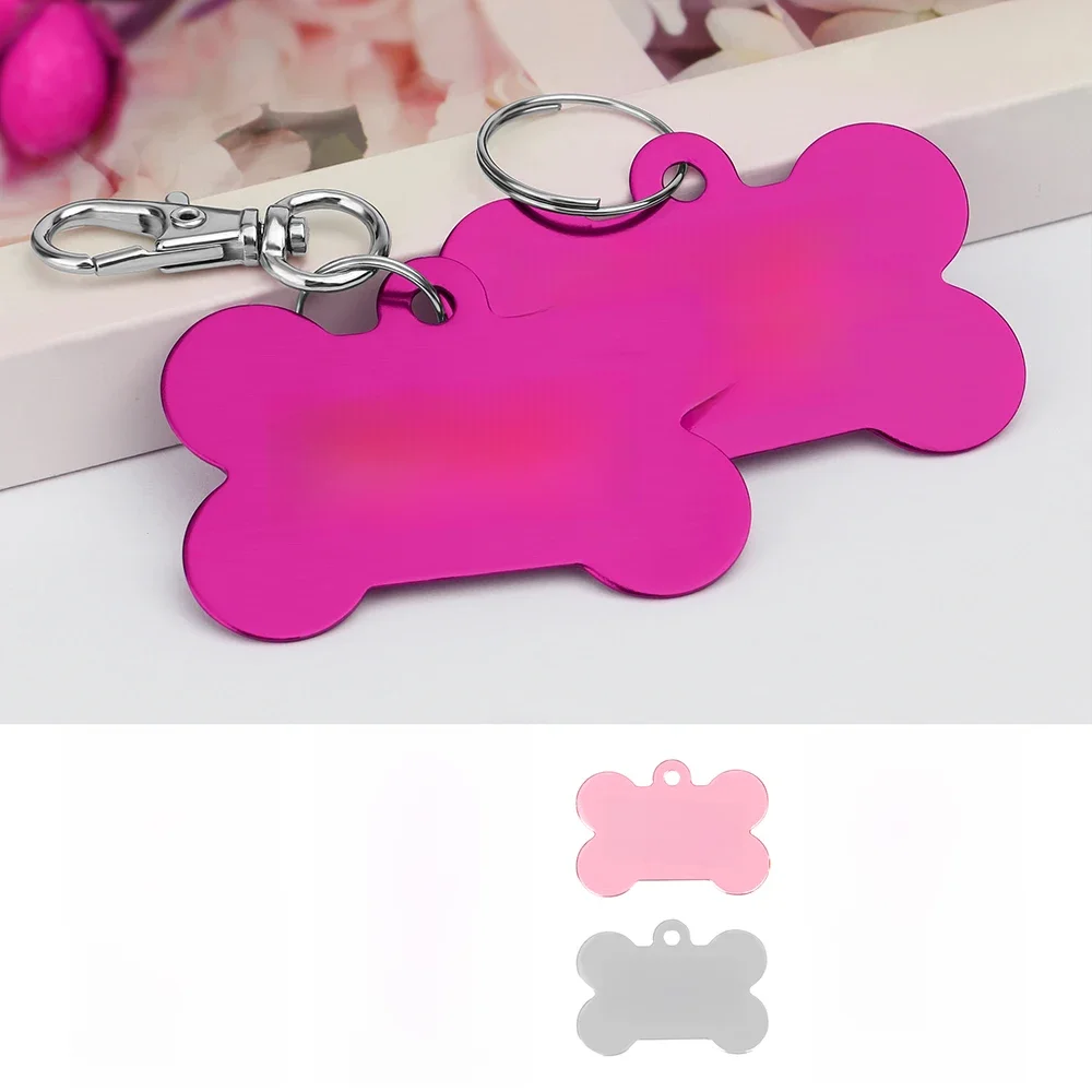 Etiqueta de identificação de animal de estimação em forma de osso, etiquetas personalizadas com nome