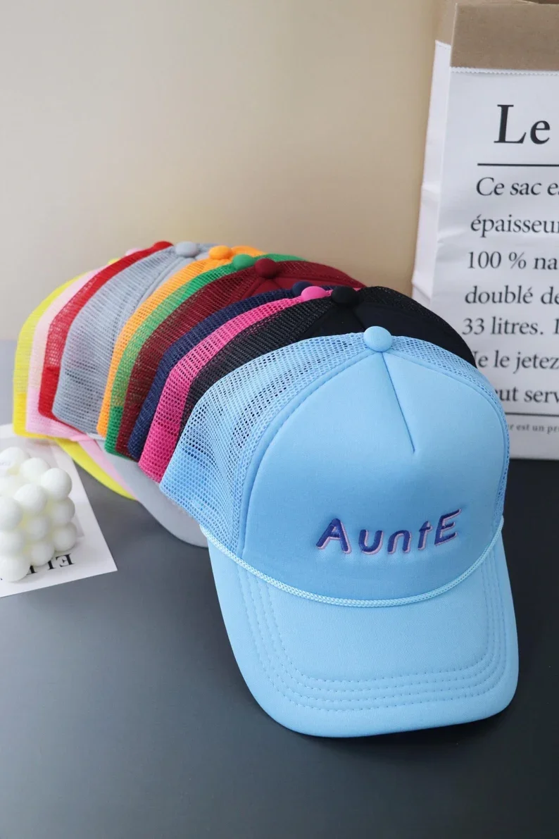 

Custom Embroidered Text Trucker Hat Personalized Logo Embroidery Unisex Gift for her Unisex Hats Personalized Embroidery Hat