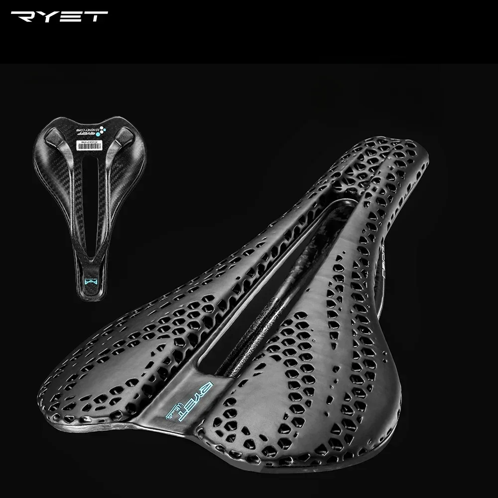 AliExpress Ryet RYET Carbon 3D Printed Saddle Ultralight 135g 7*7 Bike Seating For Men Women Triathlon Road MTB Mountain Gravel Cycling Parts