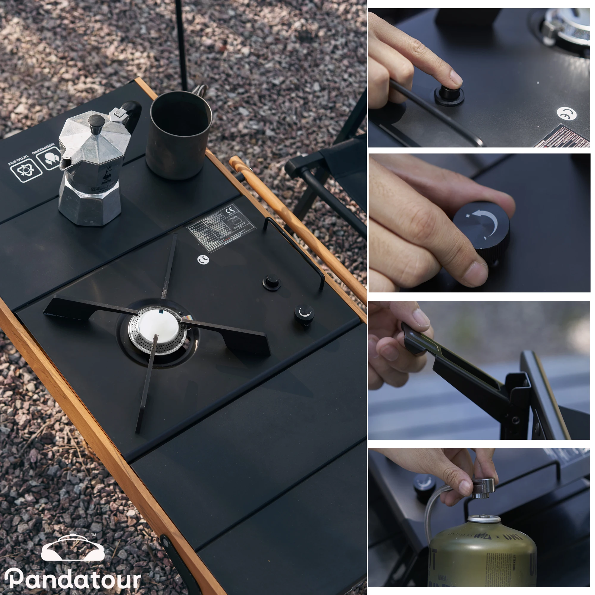Pandatour IGT Removable Furnace Stove High Firepower Folding One-unit Stainless Steel Stove One Lick Ignite Outdoor Stove 썸네일 5