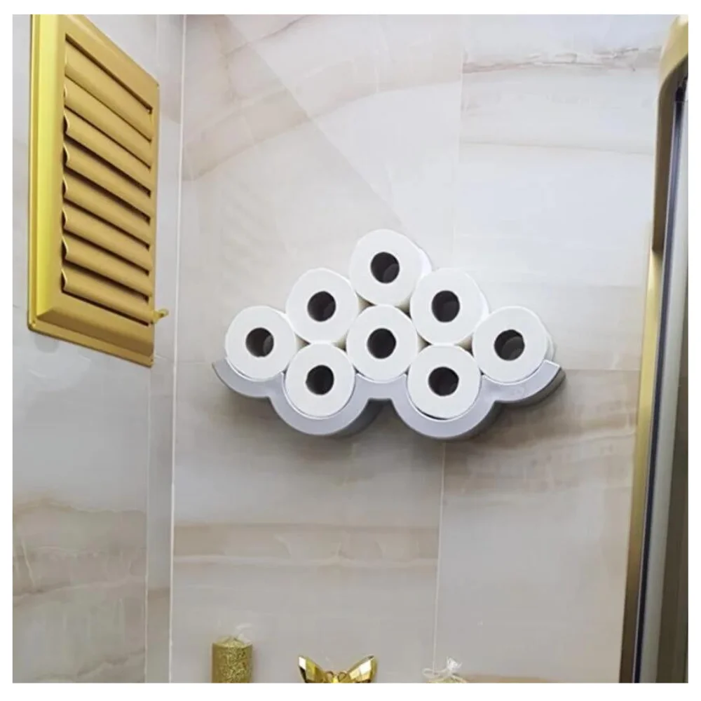 Grey Multiple Toilet Paper Holder Stand Stylish Designs Bath Toilet Gadgets Home Decoration Smart Storage Items 2023