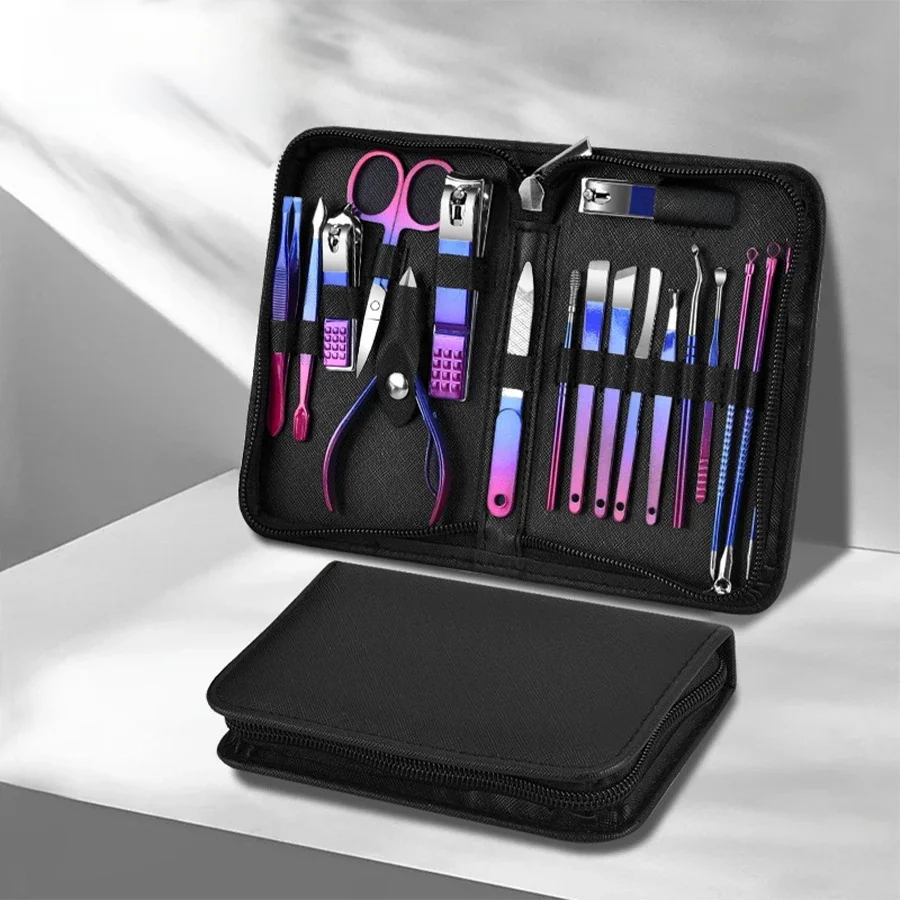 Zestaw 6-18 sztuk Profesjonalny zestaw do manicure i pedicure ze stali nierdzewnej Precyzyjna pielęgnacja paznokci z etui podróżnym i nożyczkami do obcinania paznokci — zdjęcie 2