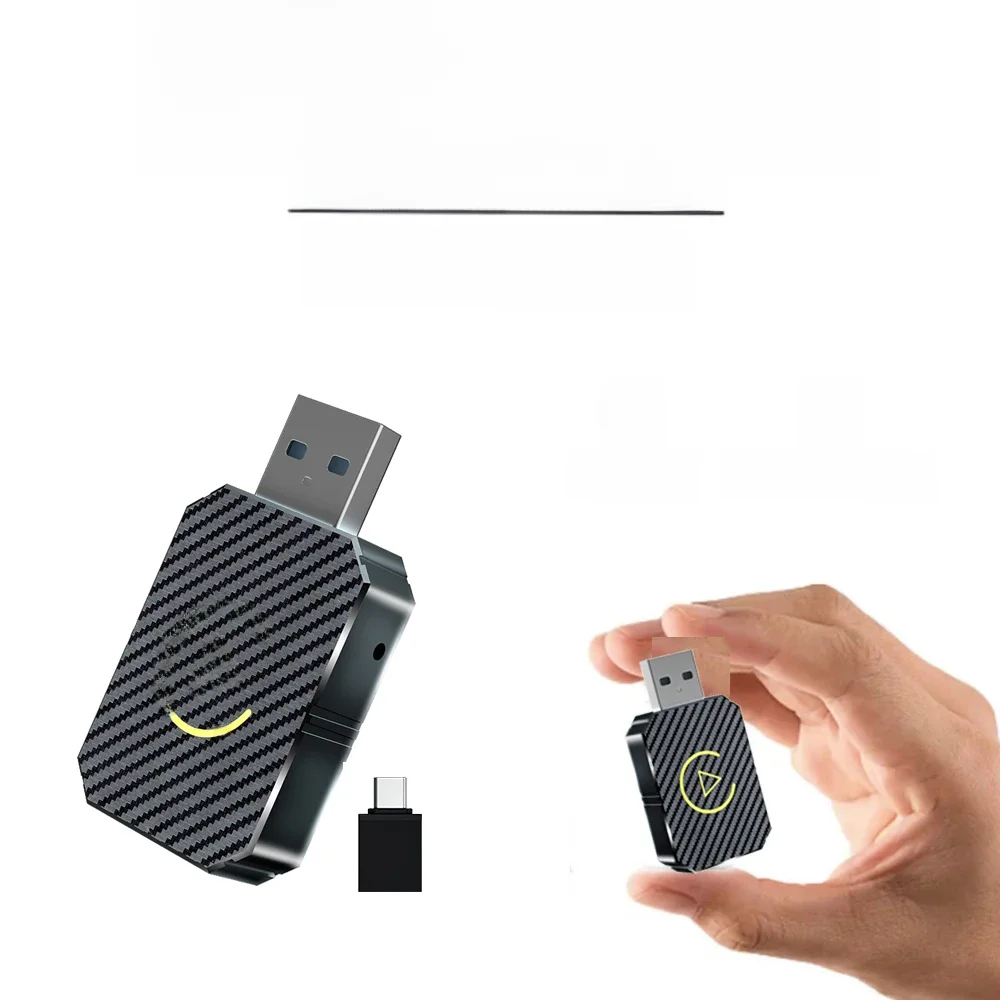 Adapter bezprzewodowy 2 w 1 CarPlay Android Auto Smart Mini Box Plug And Play WiFi Szybkie połączenie Bluetooth 5.0 Przewodowy do bezprzewodowego — zdjęcie 2