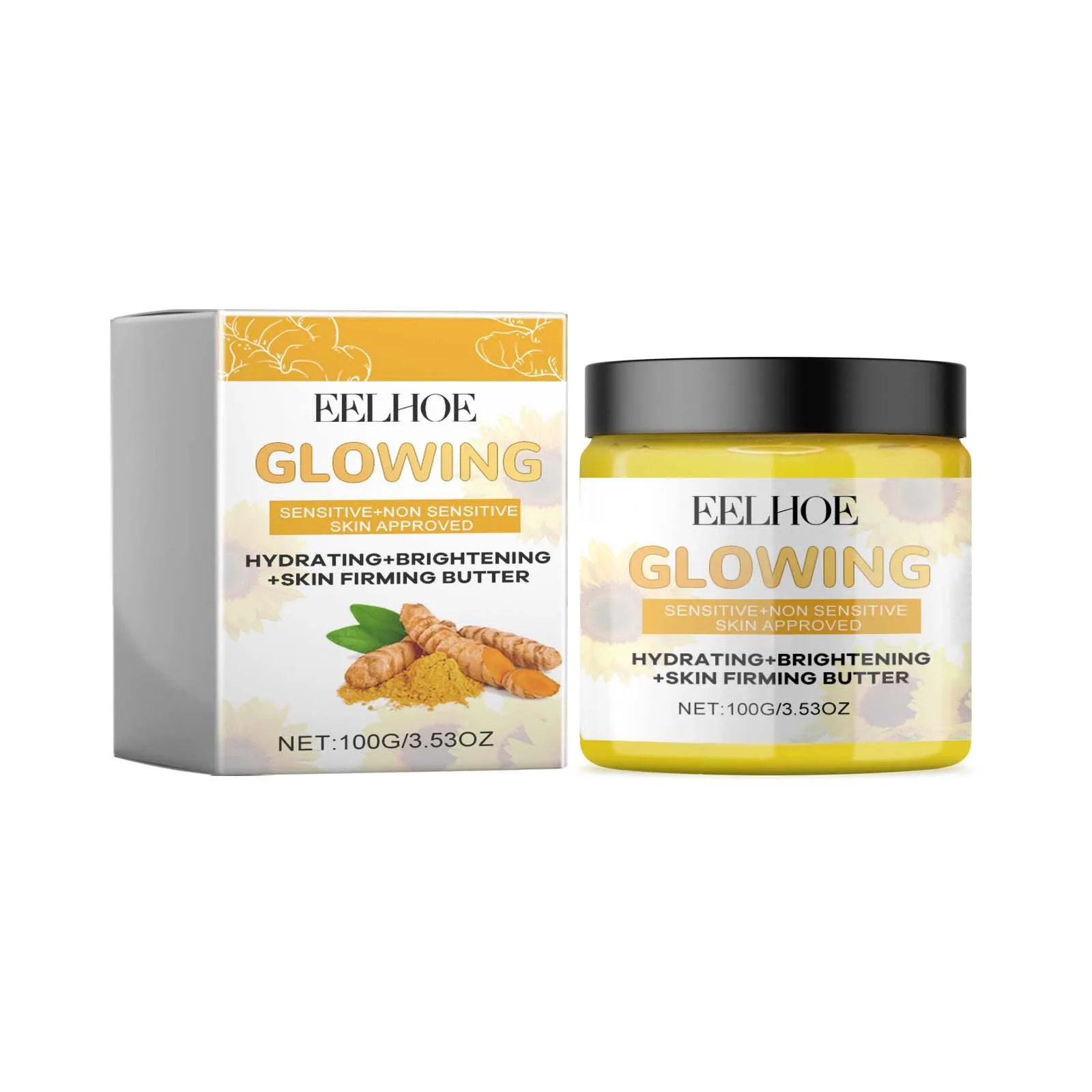 EELHOE Turmeric Face Cream for Brightening Skin Firm Reduce Fine L-Ines Anti A-Cne Nourish Facial Contour Vitamin C Face Cream