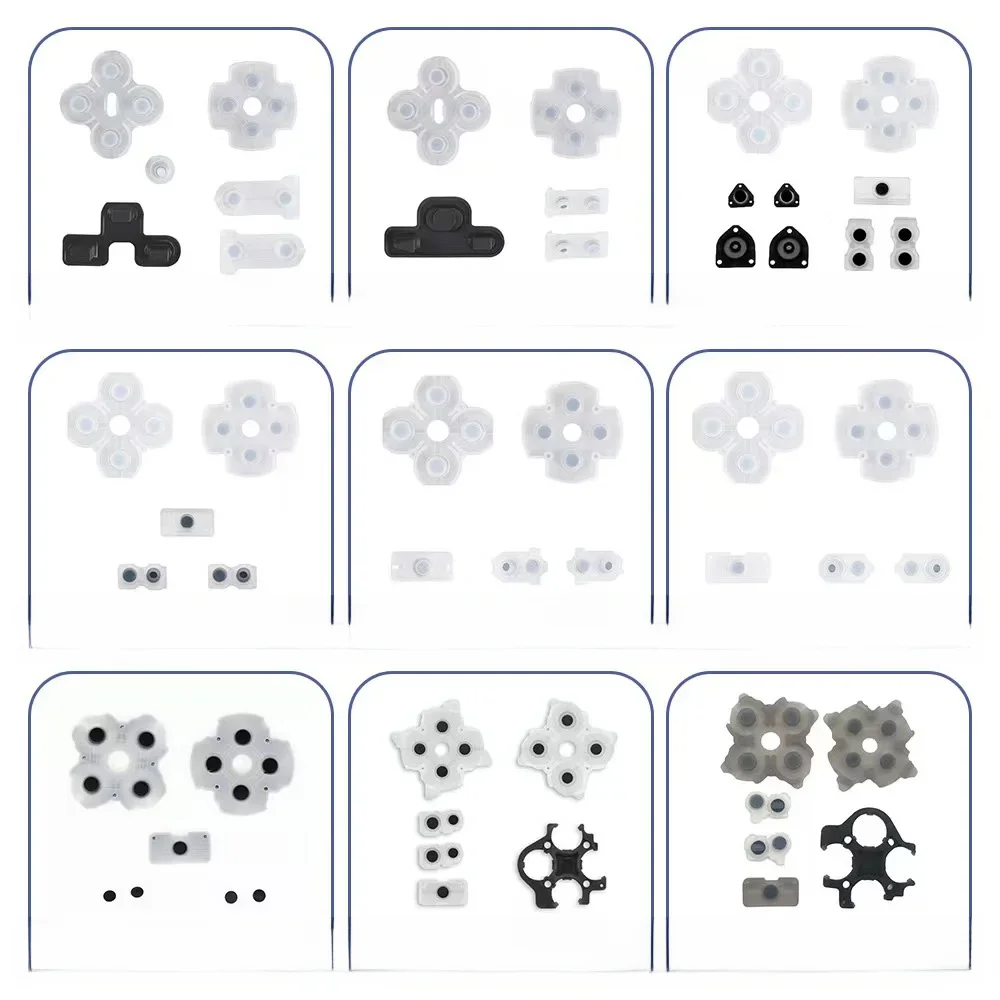 1 Ensemble Pour PS4 JDM-001/010 JDS-030/040/050/055 Silicone Conducteur En Caoutchouc Bouton D Pad Pour PS5 PS4 Pro PS3 PS2 PSP1000 Contrôleur