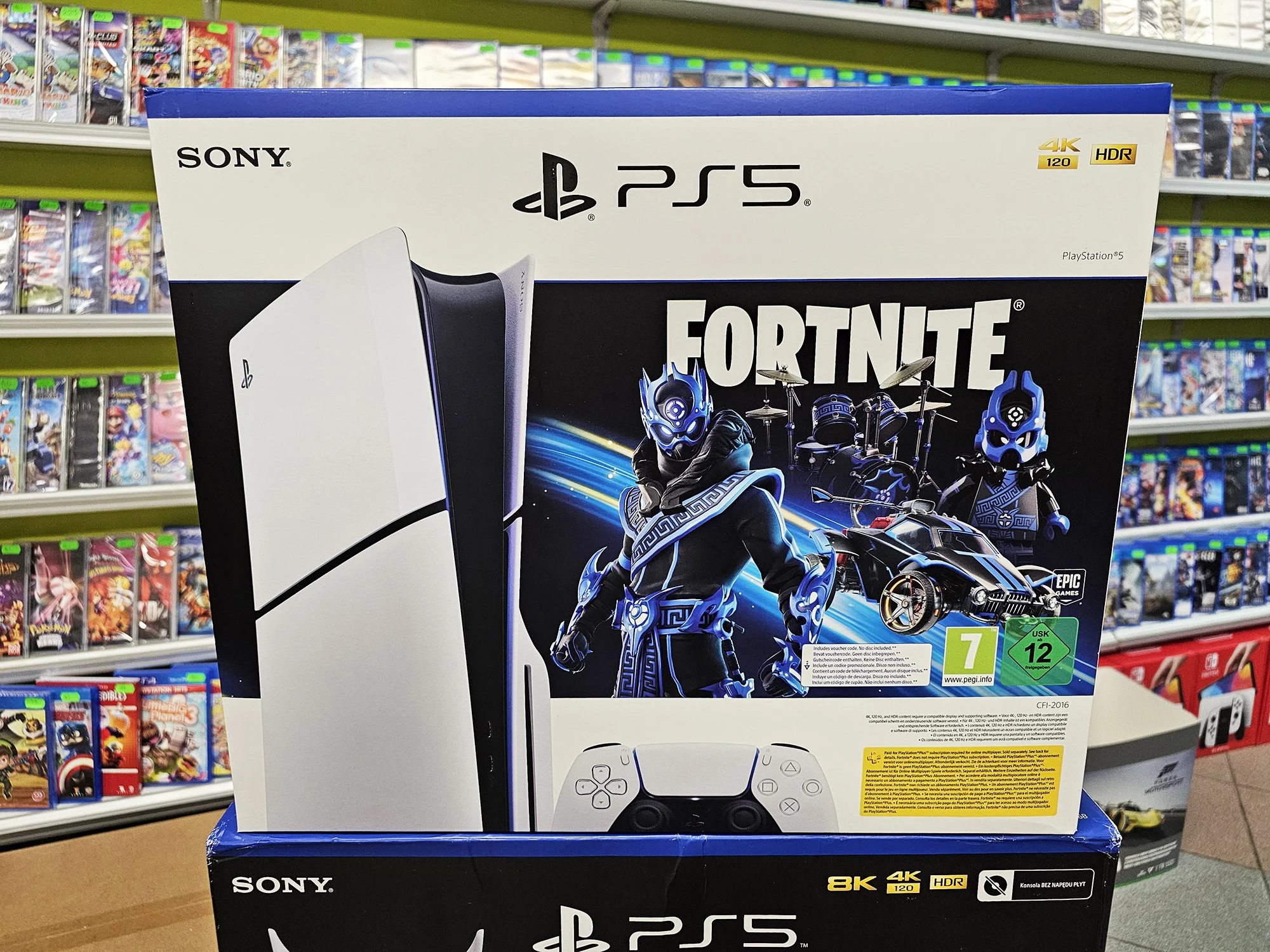 وحدة تحكم رفيعة من سوني بلاي ستيشن 5 ، محرك أقراص ، 1 ، هيكل دي ، فورتنيت كوبالت ، نسخة PS5