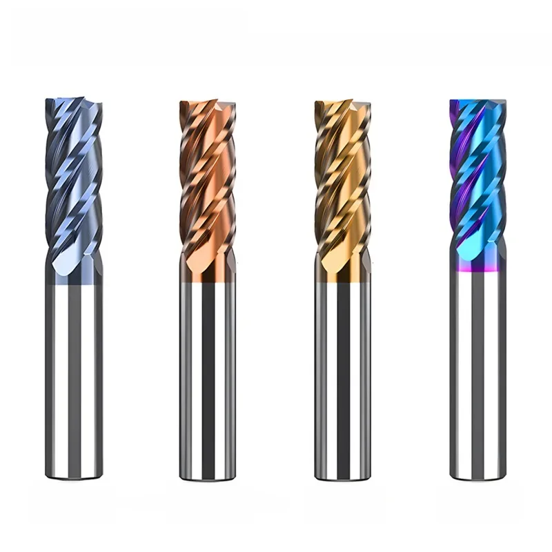 AZZKOR HRC50/55/65/70 4-Flöte 1,0-20,0mm Hartmetall Flachschaftfräser CNC Maschine Wolframstahl Fräser Werkzeuge