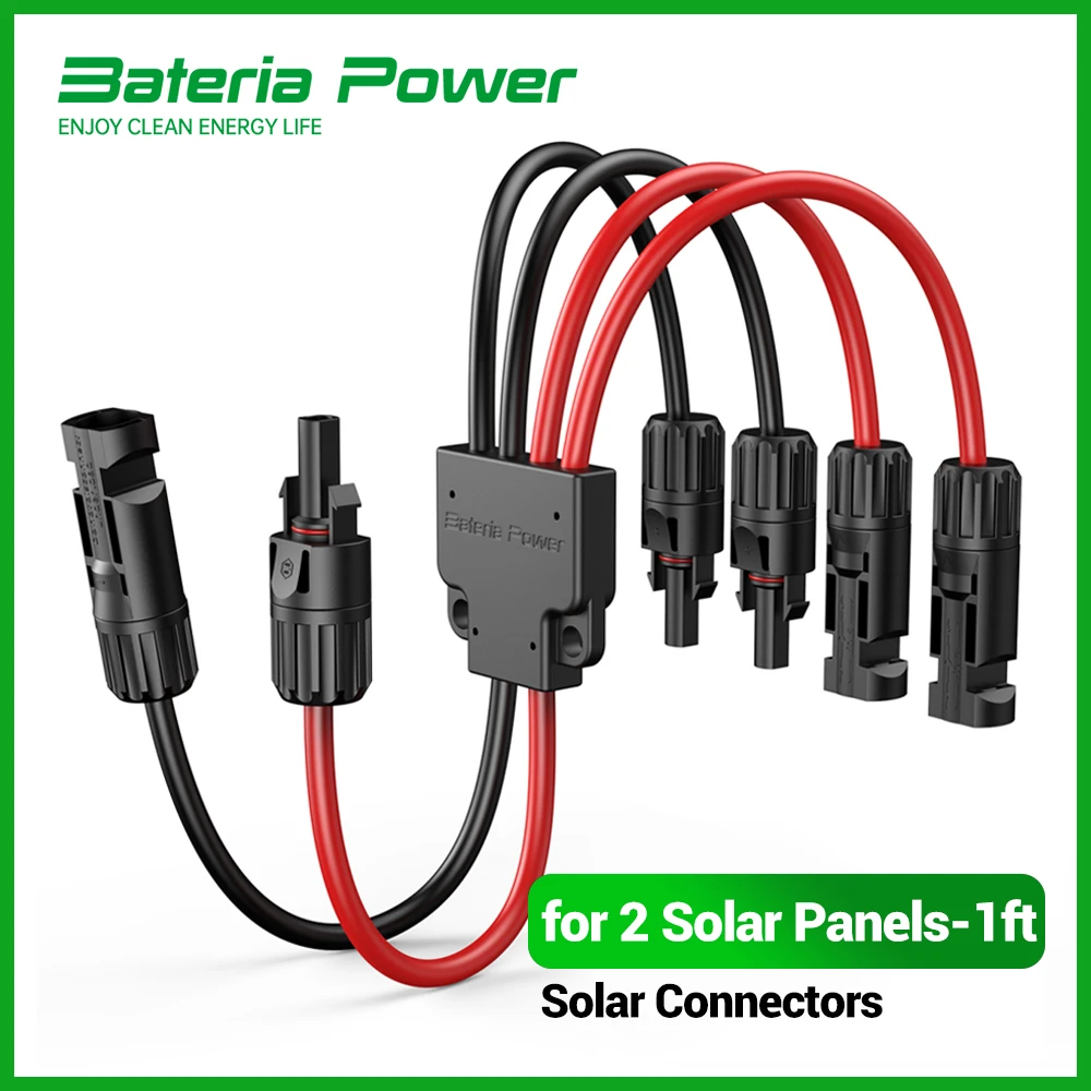Solaranschlüsse 30A Y-Zweig-Kabel, Solarkabel Paralleladapter Solarpanel-Drahtanschlüsse im Paar für Solarpanel