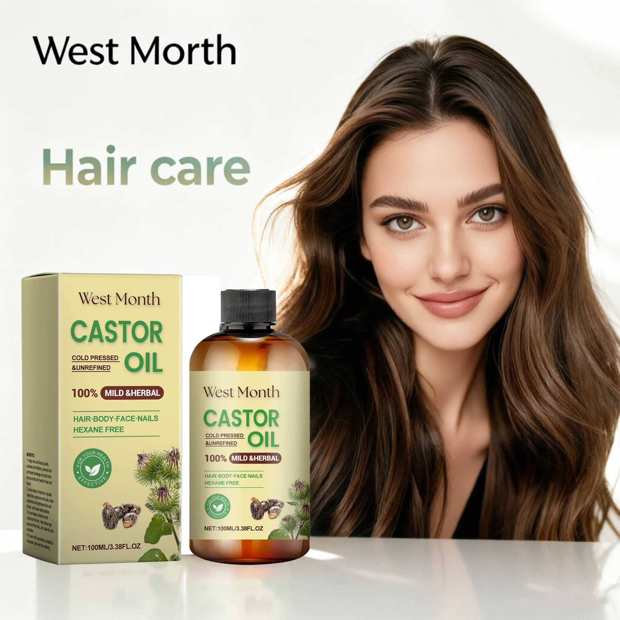 West Month Castor Oil Multi Effect Moisturizing Care For Hair Eyelashes And Eyebrows Daily Beauty Essential Oil