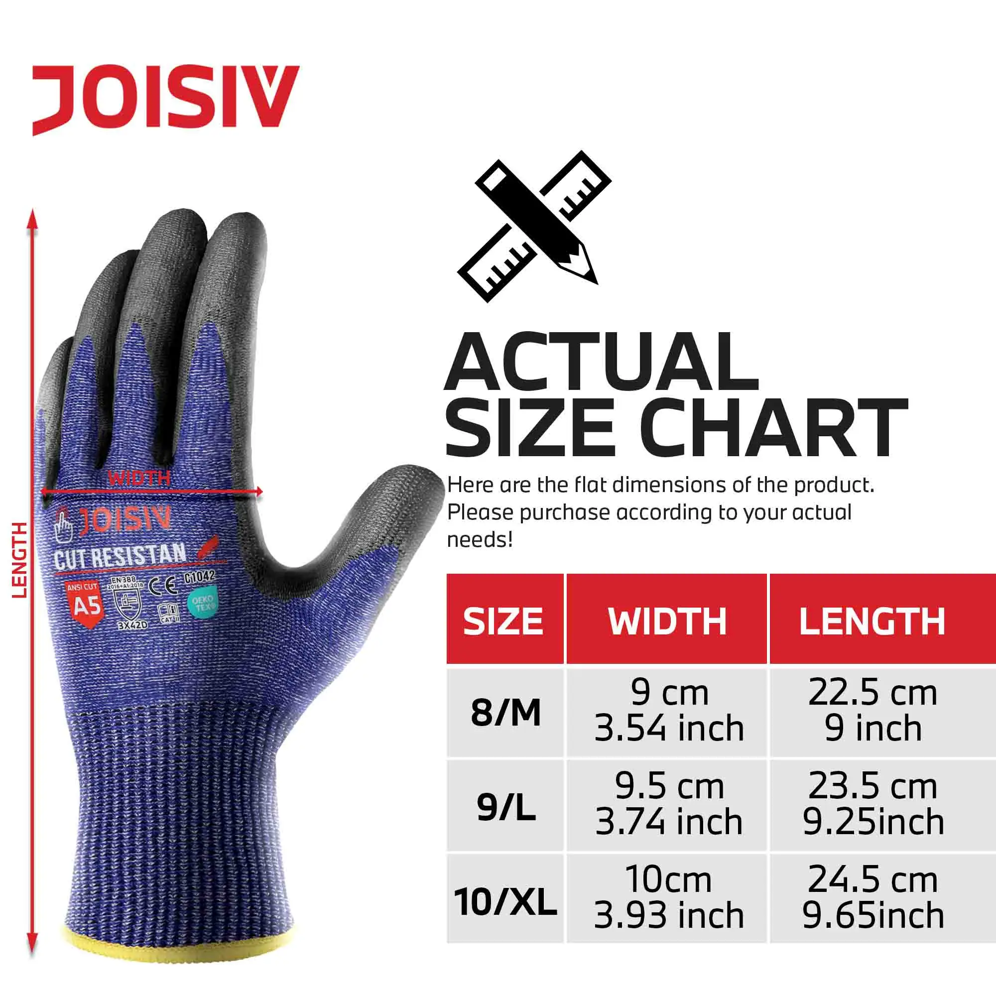 Cut Resistant Work Gloves Touchscreen Non Slip Breathable Durable For Cutting Construction Warehouse - view 4