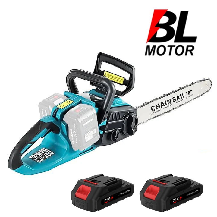 3500W Bürstenlose 16 Zoll Elektrische Kettensäge Cordless lenen Holzbearbeitung Power Tool Handheld Garten Tasse Für Makita 18V Batterie