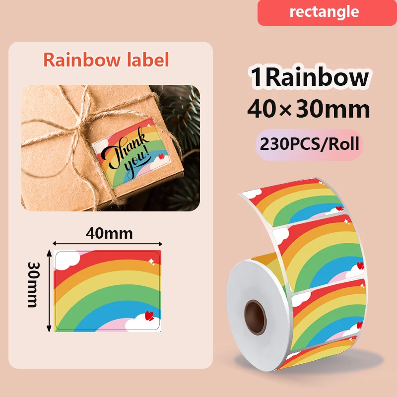 Phomemo Gradiënt zelfklevend label 50x50mm Geschikt voor M110 M220 M221 M120 DIY Logo Barcodelabel Geschikt voor E210 P50 DETONG P1