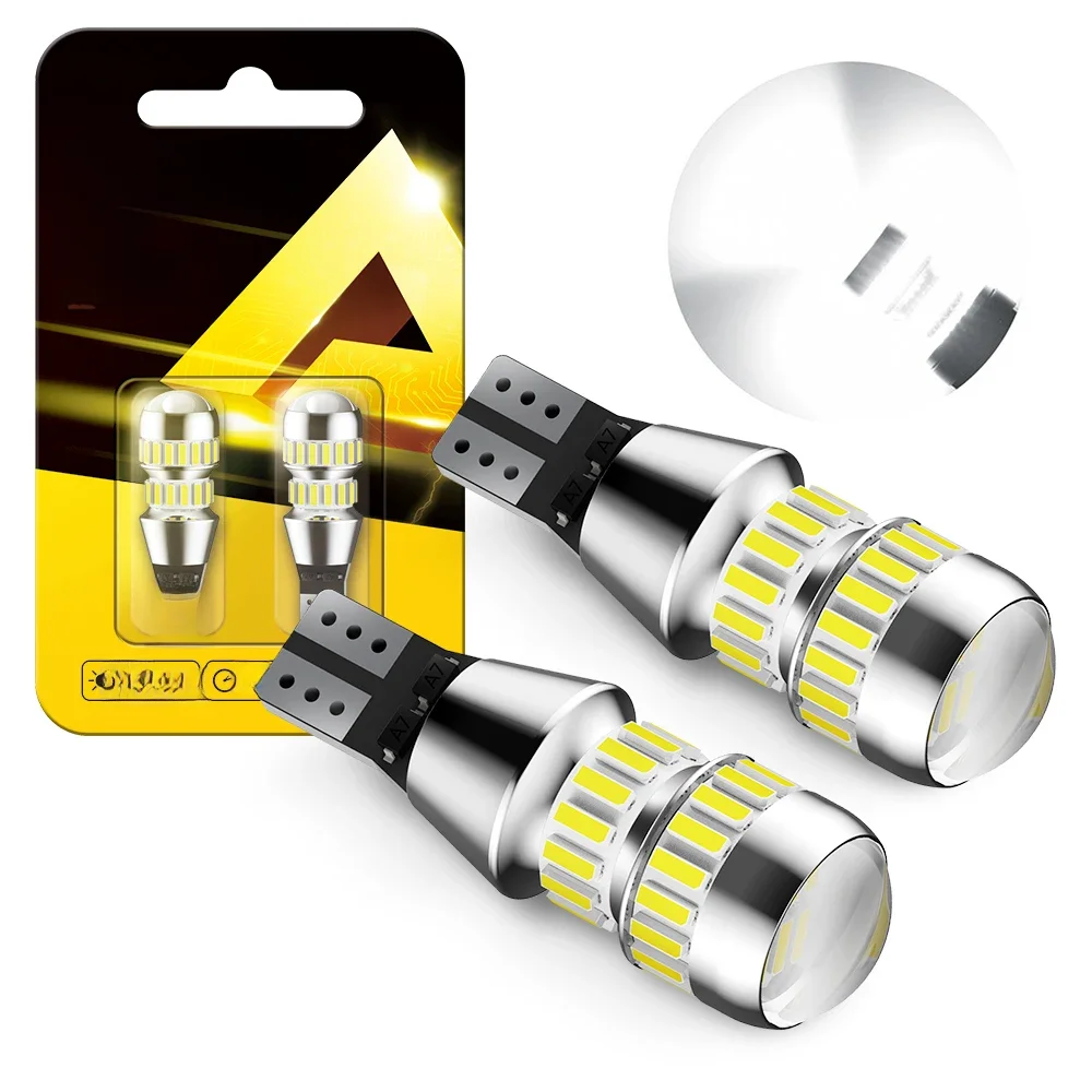 AUXITO 2 pièces T15 W16W LED Canbus sans erreur Auto ampoules 921 912 LED lumière de secours voiture feu de stationnement inversé xénon blanc voiture lumières