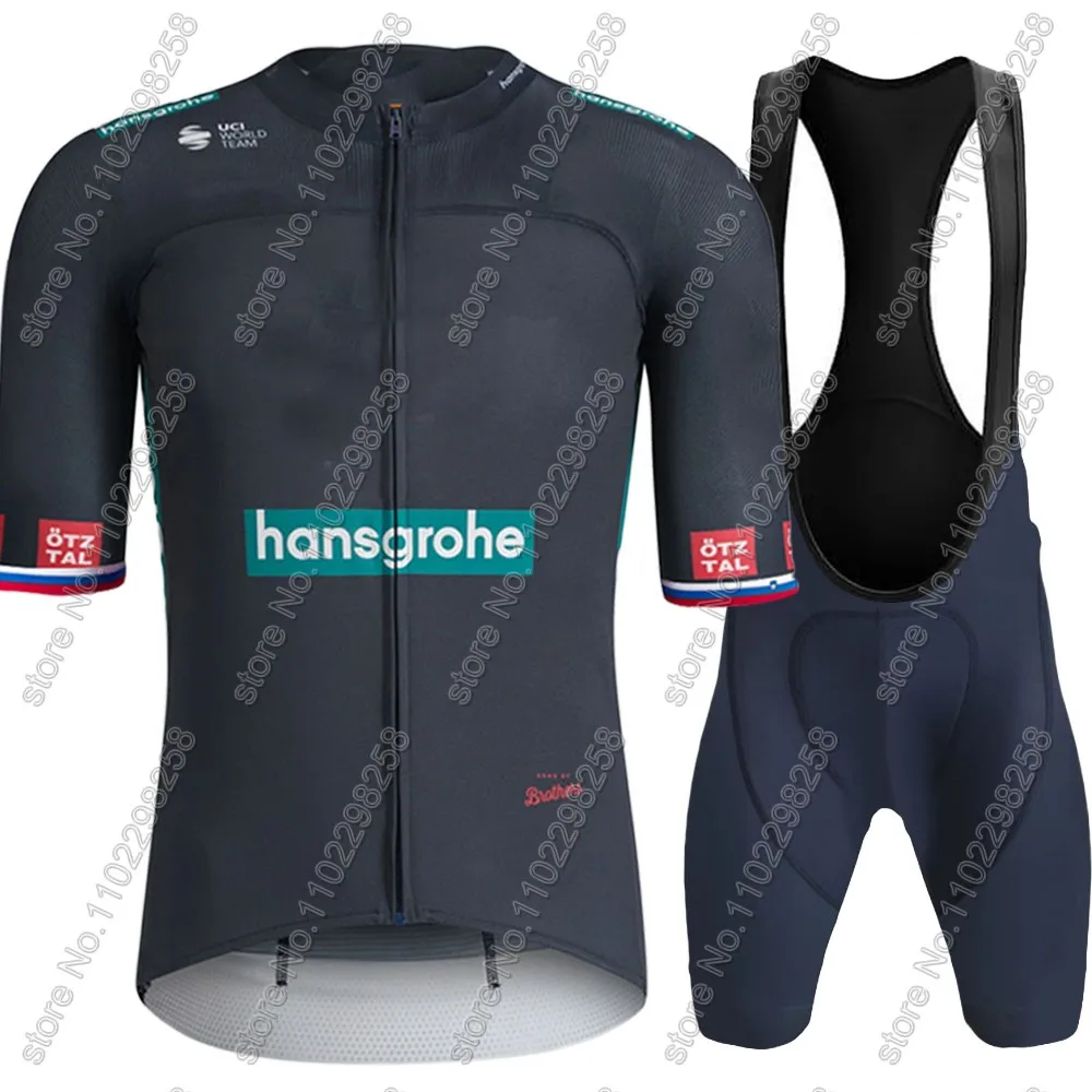 Boraful Hansgrohe 2024 Cycling Jersey Set Mens Primoz Short Sleeve Slovenia Clothing Road Bike Shirt Suit Bicycle Bib Shorts