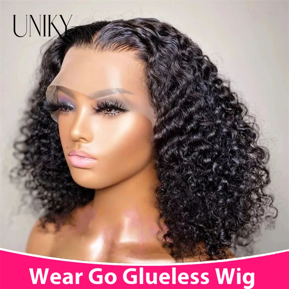 Wear And Go Glueless Wig Preplucked Human Hair Deep Curly Lace Wigs For Women Ready To Wear 6x4 Glueless Wig Prebleached Knots