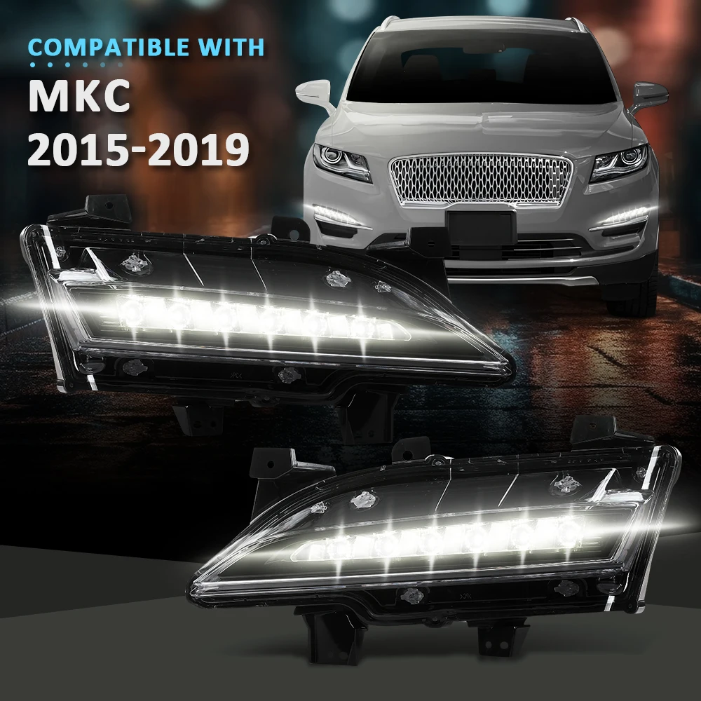 

1 пара комплектов дневных ходовых огней 12 В, подходящий для 15-19 Lincoln Mkc, противотуманные фары со стороны водителя и пассажира Ej7Z13200D Ej7Z13200C