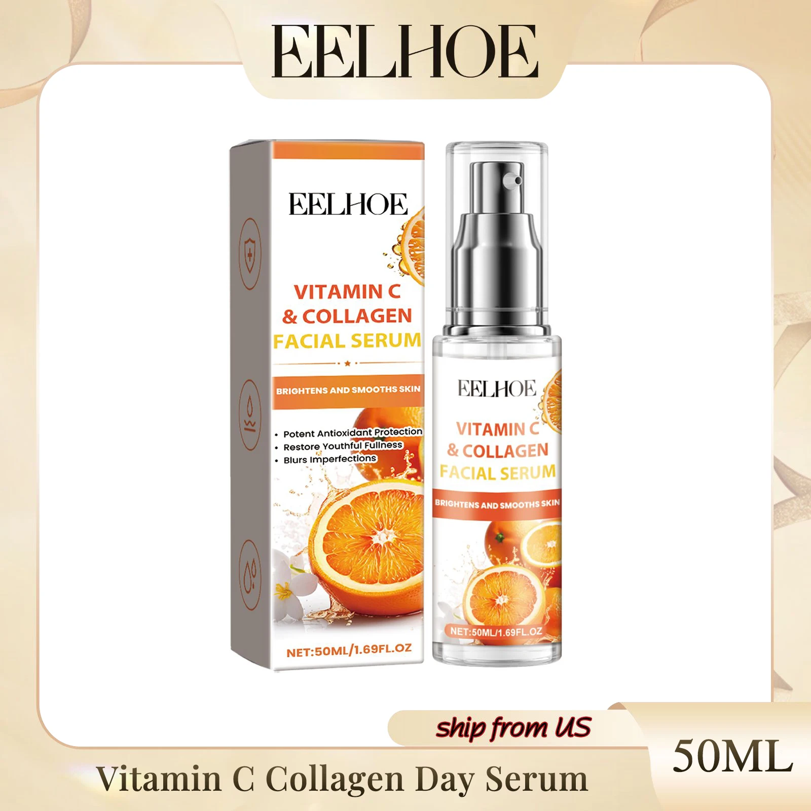 Vitamin C Collagen Day Serum Moisturizing Anti-dryness Moisturizing Anti-wrinkle Brightening Day And Night Hydrating Essence