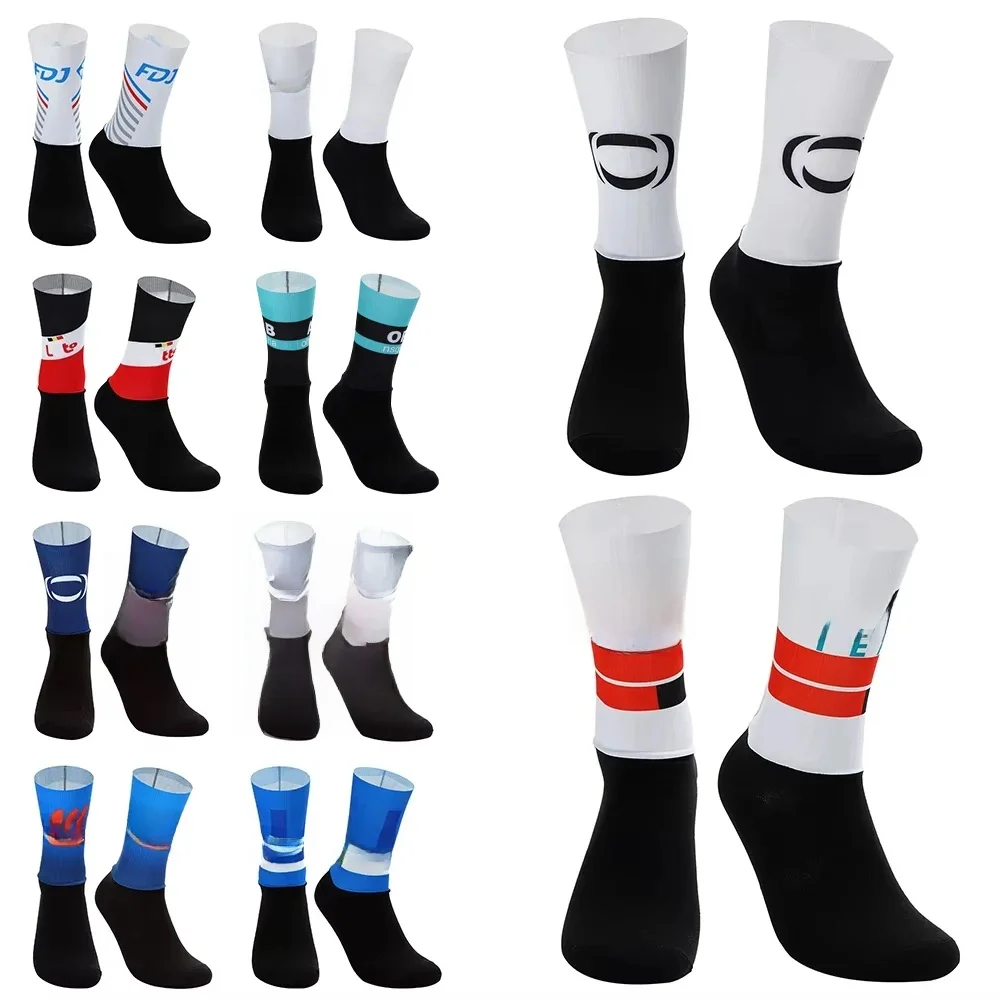 AliExpress NEW CUT ONE PAIR INEOS QUICK STEP ALPECIN 2024 LASER TEAM Cycling Socks Antislip Bike Bicycle Racing MITI Breathable Socks