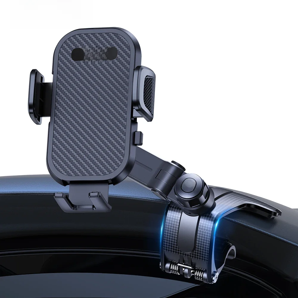 TOPK Support de téléphone pour tableau de bord de voiture Support de téléphone portable réglable à 360 degrés avec clip en silicone antidérapant multi-angles et stable