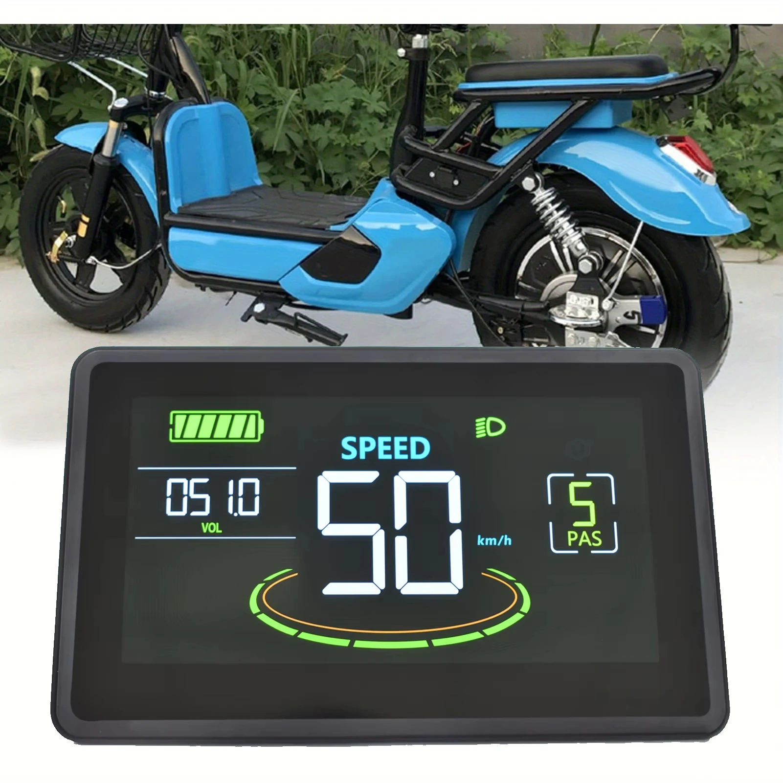 H6C Electric Bike Colorful Waterproof LCD Display Meter SM/Waterproof Connection Plug Ebike intelligent Display With USB UART