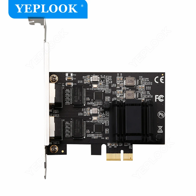 PCIe 1x 2 Port Electrical Interface 2500Mbps 2.5G Gigabit Ethernet Network Card for Computer Server Dual Chipset RT8125B+ASM1806