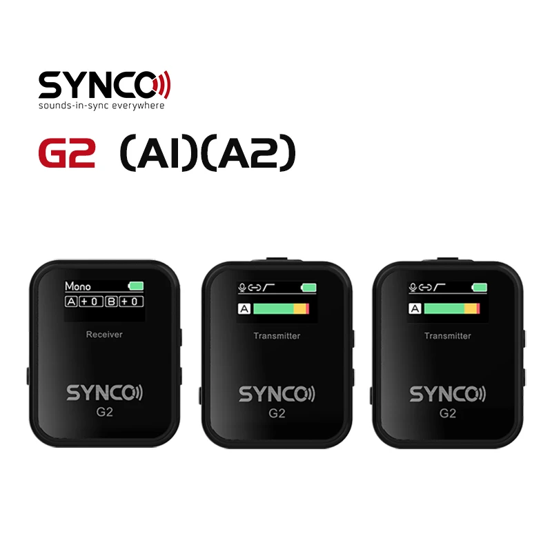 

SYNCO G2 A2 Wireless Lavalier Microphone System Lapel Mic for DSLR Camera Phones Interview Live recording G2A2