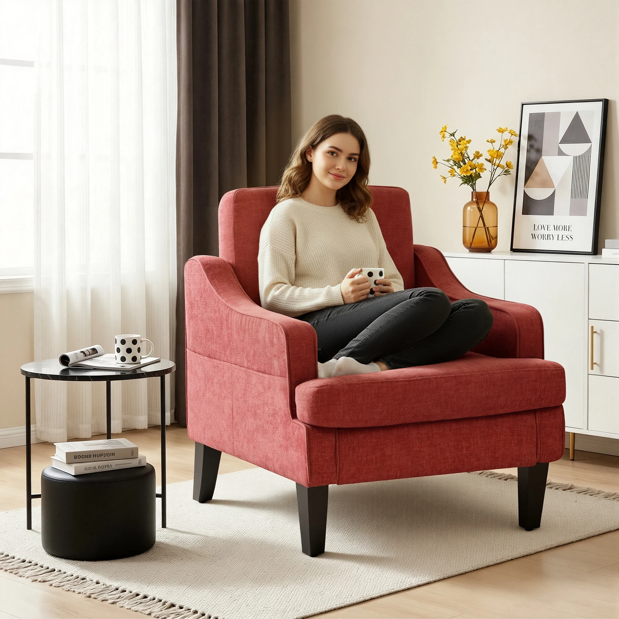 Chenille Accent Chair 7