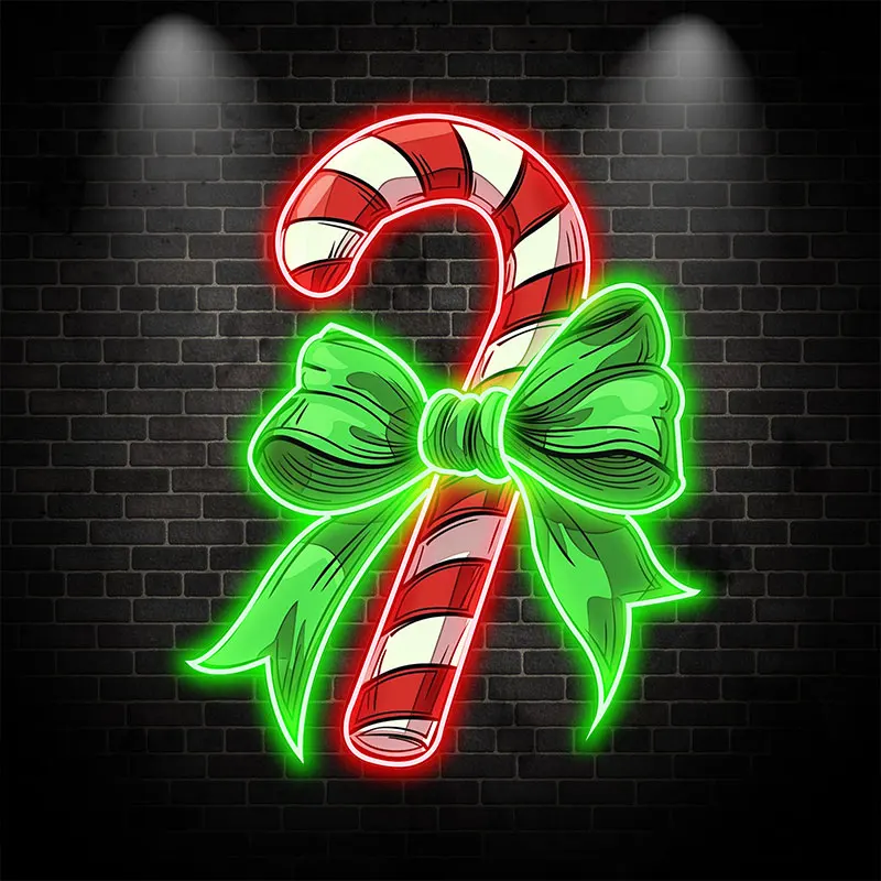 Christmas Gift Candy Cane LED Neon Sign