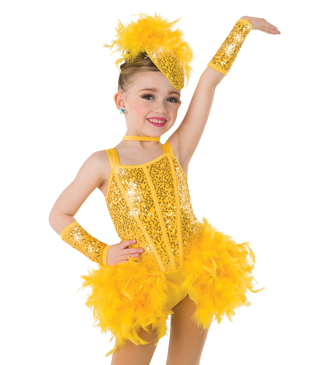 أطفال الطيور ملابس رقص الفتيات ريشة فستان رقص زي الرقص بطة الفرخ