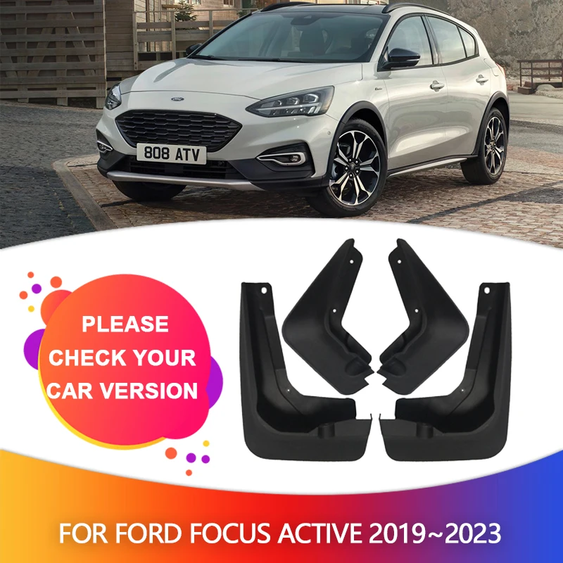 Car Mudflaps With Logo for Ford Focus Active MK4 2019~2023 Mudguards Fender Flares Mud Flap Splash Guards Cover Parts Accessorie