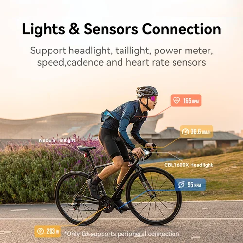 Imagen 2 del producto XOSS G3/G3 + GPS bicicleta ordenador G/G + Gen.3 medidor de potencia Cadencia velocidad bicicleta odómetro G3 Plus luces impermeables conexión ciclismo