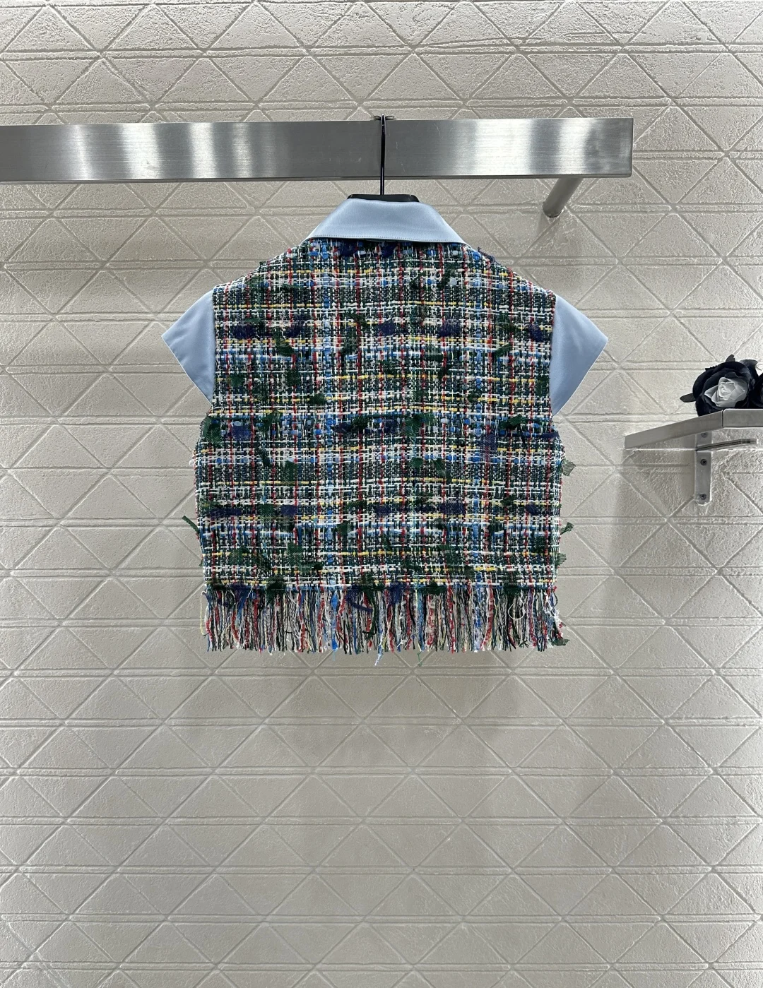 

2525, окрашенная на заказ шифоновая блузка, женская нашивка с воротником, топ с короткими рукавами, цветной тканый текстурированный трикотаж, элегантный